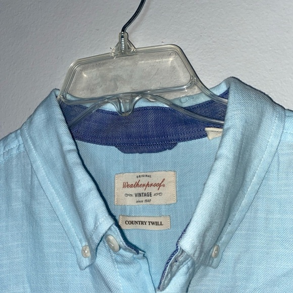 Waterproof Vintage Solid Country Twill Shirt In Adriatic size L - Picture 6 of 9